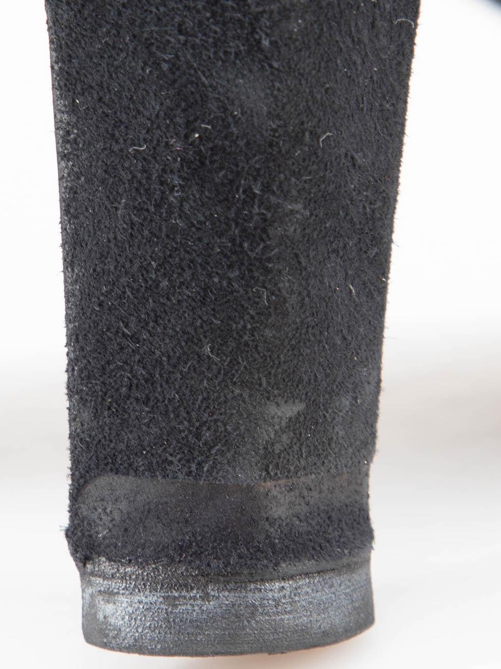 Women's Louis Vuitton Navy Suede Spiral Knee High Boots Size IT 37 For Sale
