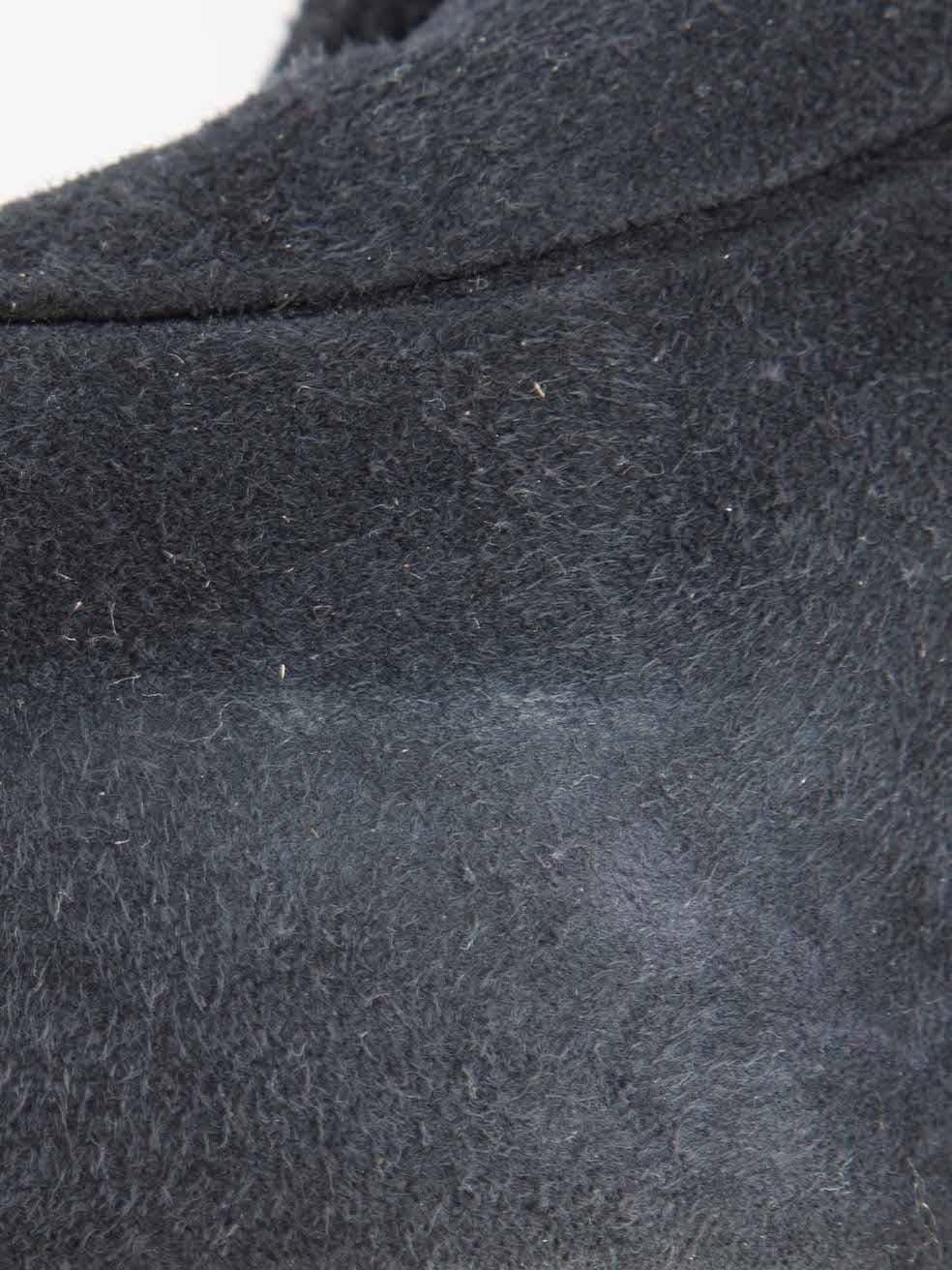 Louis Vuitton Navy Suede Spiral Knee High Boots Size IT 37 For Sale 3