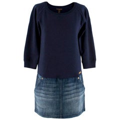 Louis Vuitton Marineblaues Sweatshirt-Denim-Rockkleid S