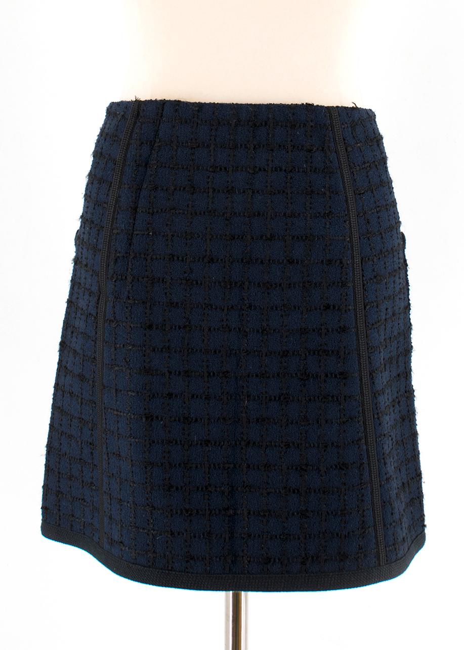 Black Louis Vuitton Navy Tweed Miniskirt Size US 0-2