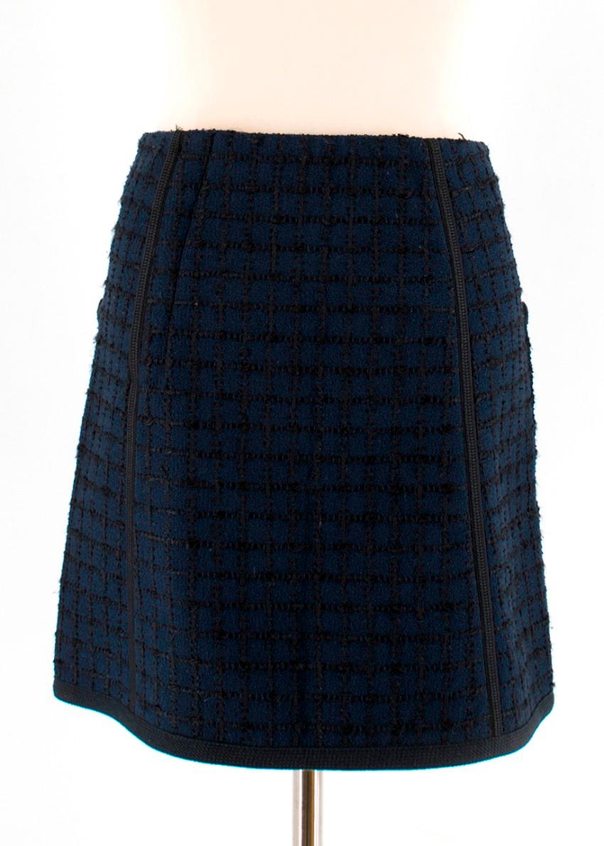 Black Louis Vuitton Navy Tweed Miniskirt - Size US4 For Sale