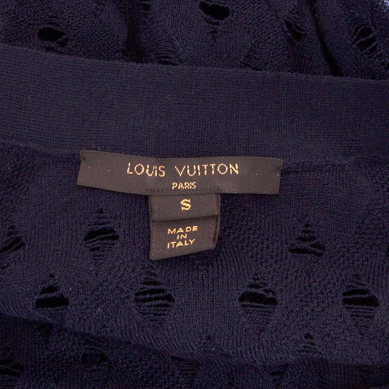 LOUIS VUITTON navy wool SEQUIN EMBELLISHED Cardigan Sweater S For Sale at  1stDibs