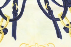 Hermes Navy x Gold Brides de Gala Silk Scarf 58h511s