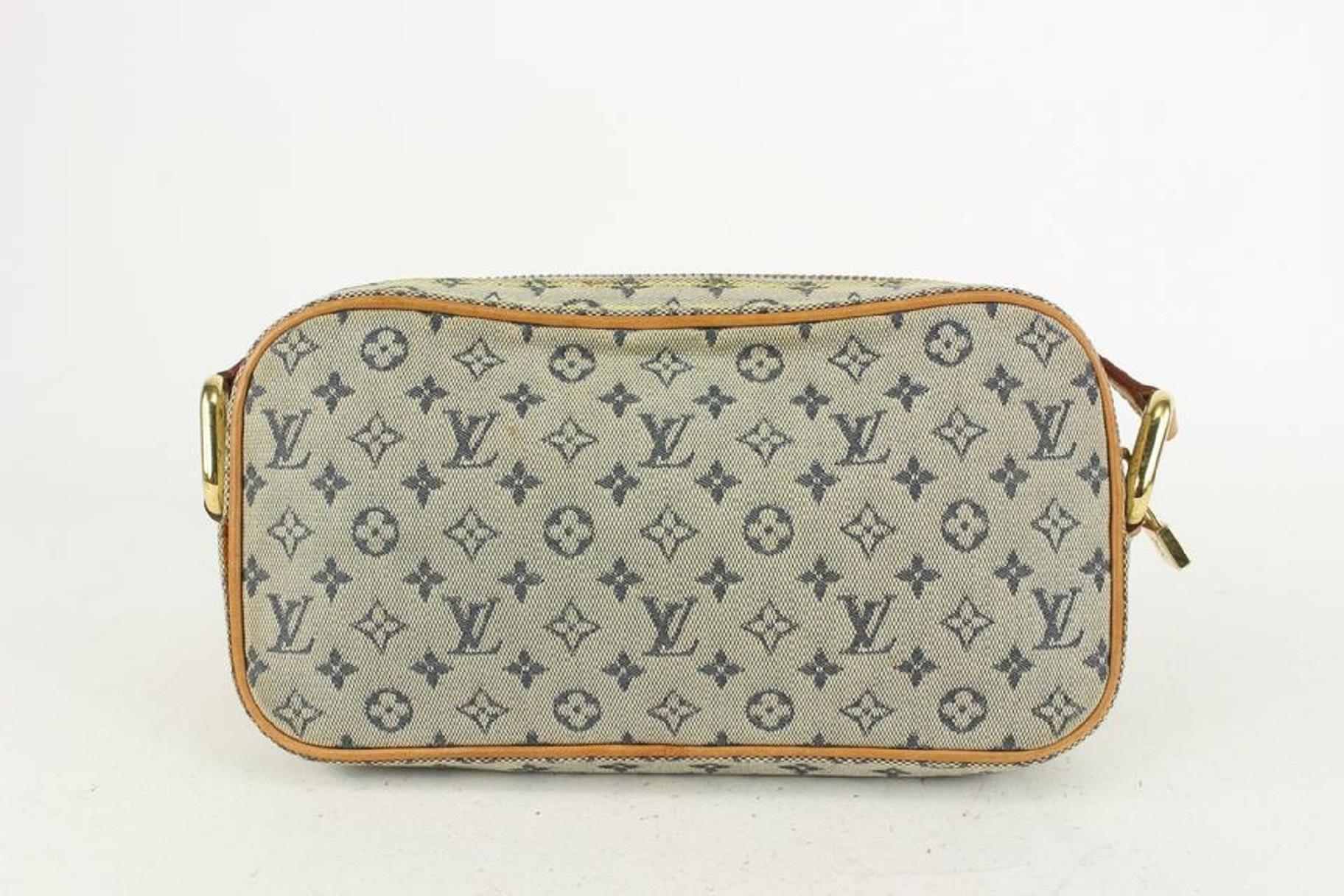 Louis Vuitton Navy x Grey Monogram Mini Lin Juliette MM Crossbody 819lv73  2