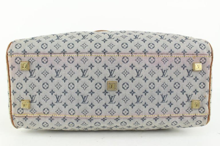 Louis Vuitton Navy x Grey Monogram Mini Lin Marie Boston Bag 1LV112