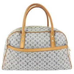 Louis Vuitton Navy x Grey Monogram Mini Lin Marie Boston Bag 4L27S