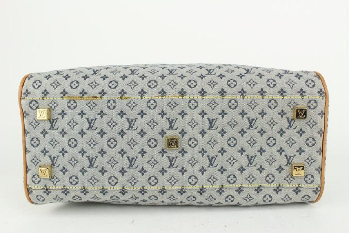 Louis Vuitton Navy x Grey Monogram Mini Lin Marie Dome Boston Bag 169lv730 In Good Condition In Dix hills, NY