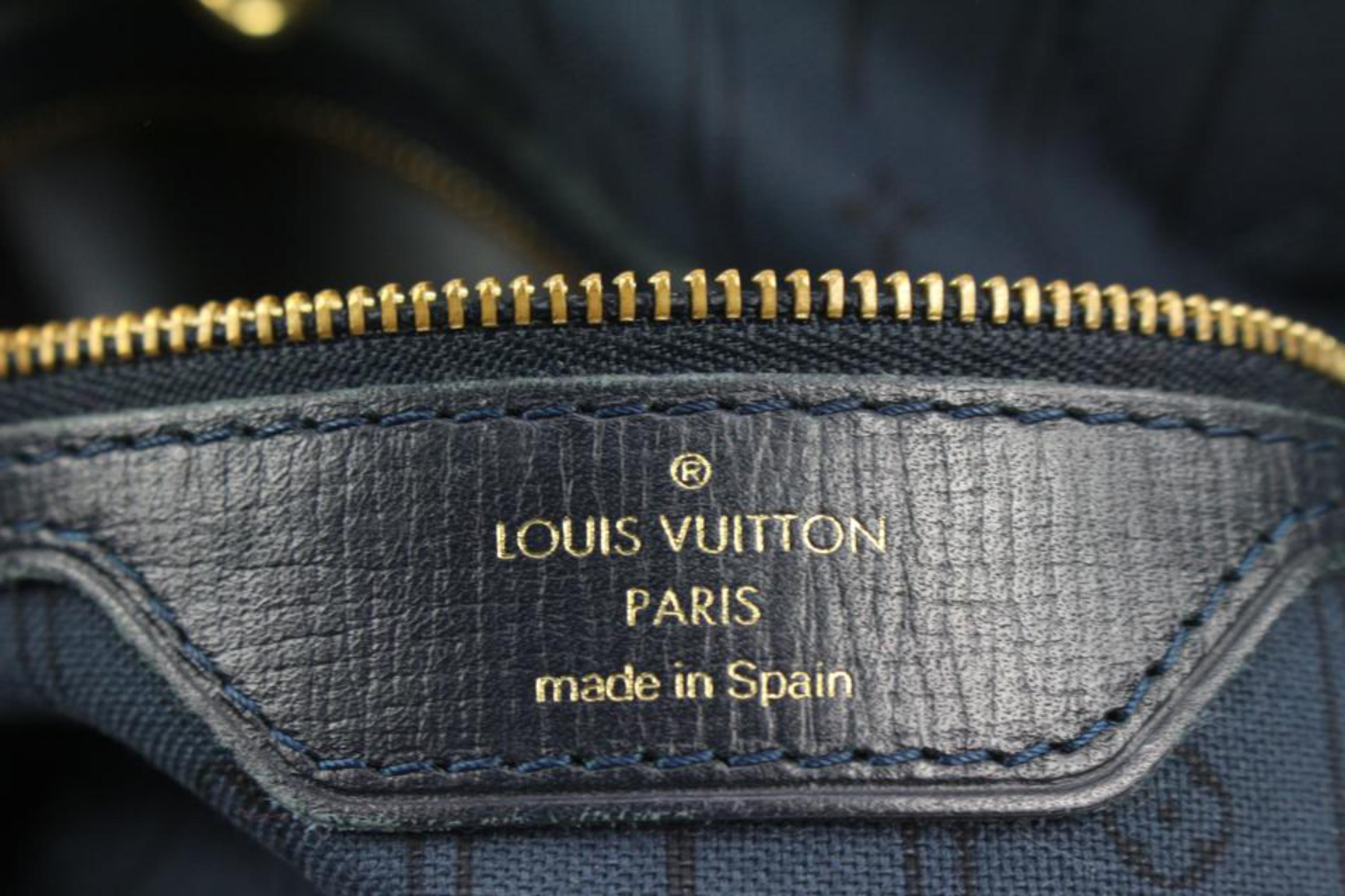 Louis Vuitton Navy x Grey Monogram Mini Lin Neverfull MM Idylle 11lv216s 2