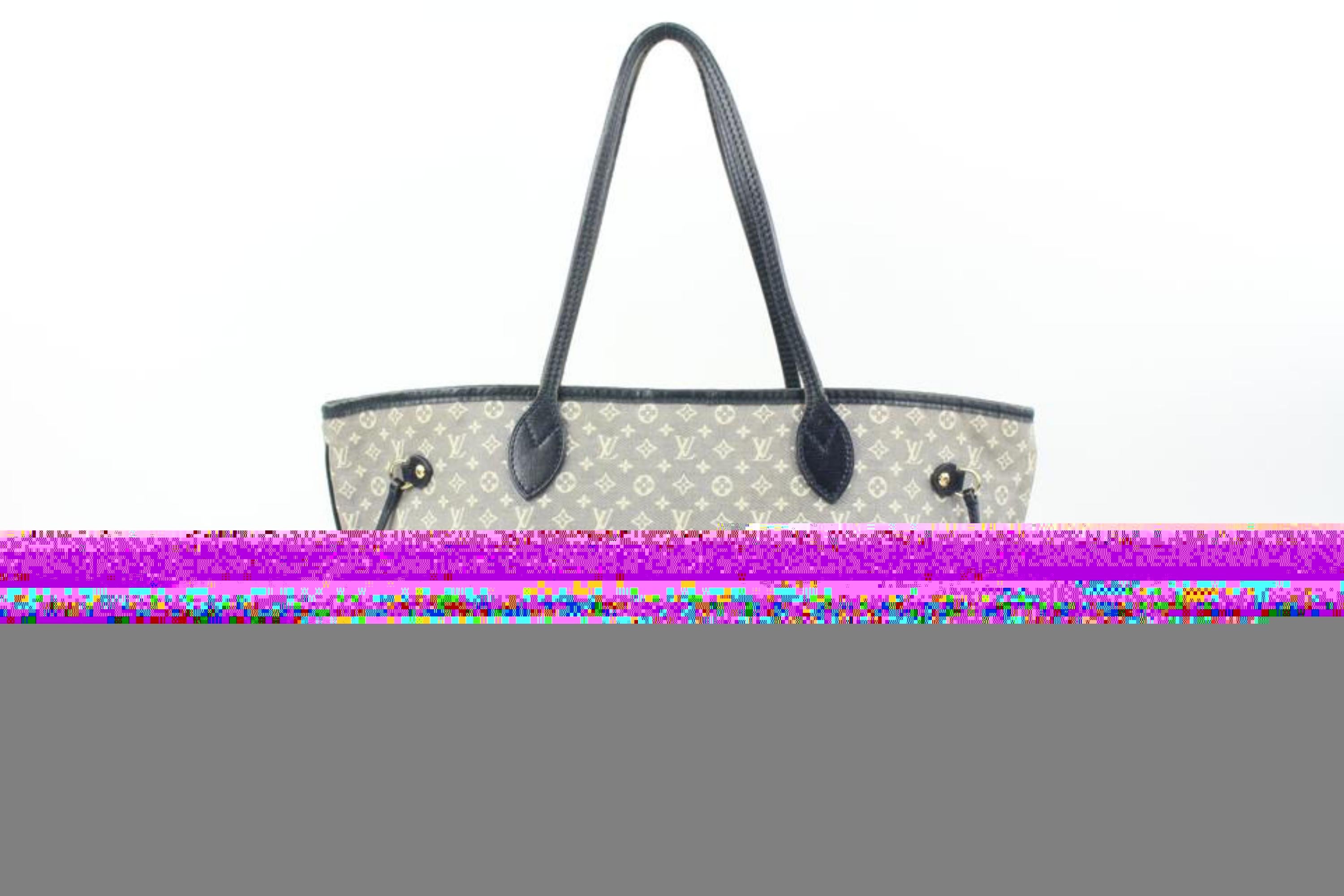 Louis Vuitton Navy x Grey Monogram Mini Lin Neverfull MM Idylle 11lv216s 4