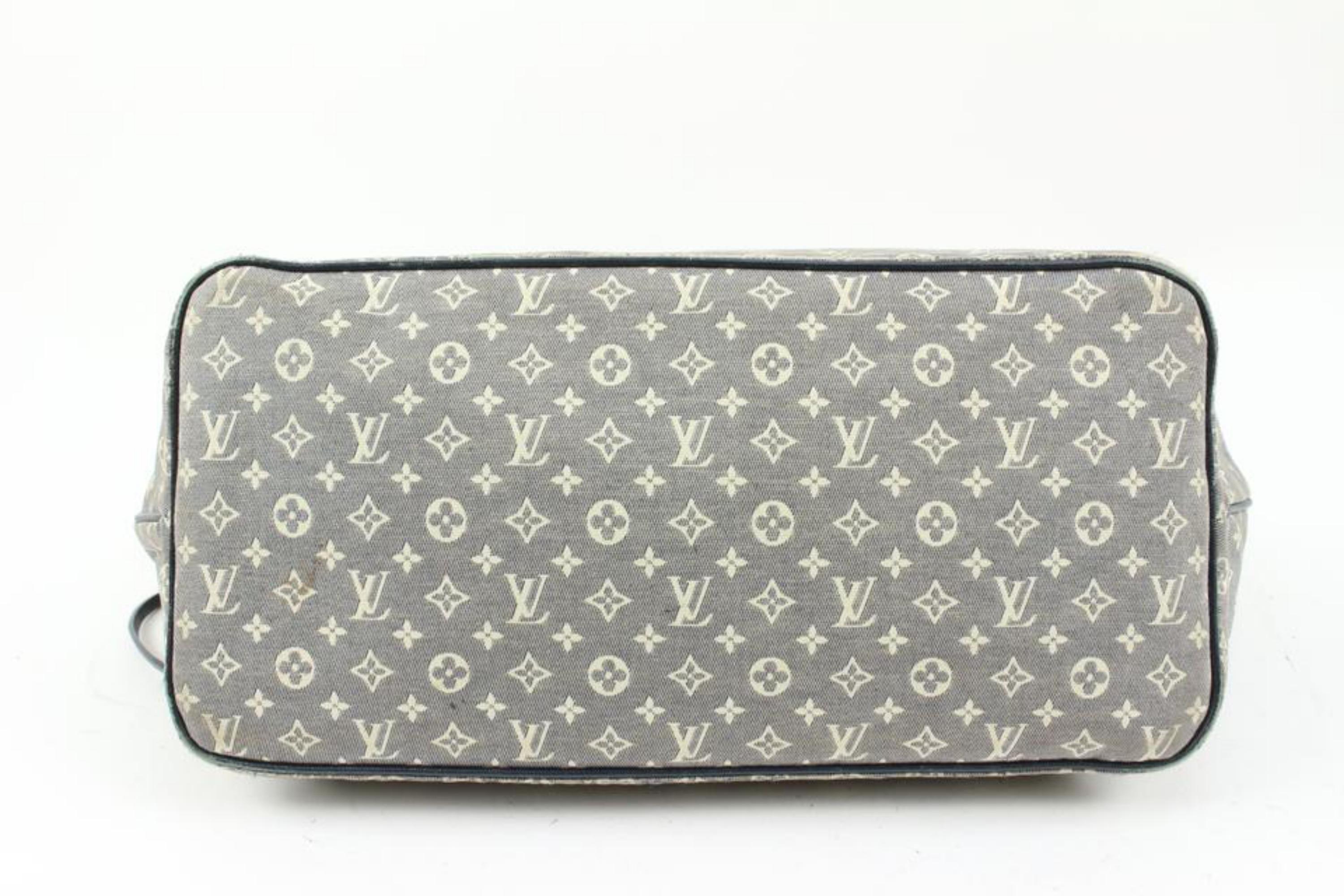 Gray Louis Vuitton Navy x Grey Monogram Mini Lin Neverfull MM Idylle 11lv216s