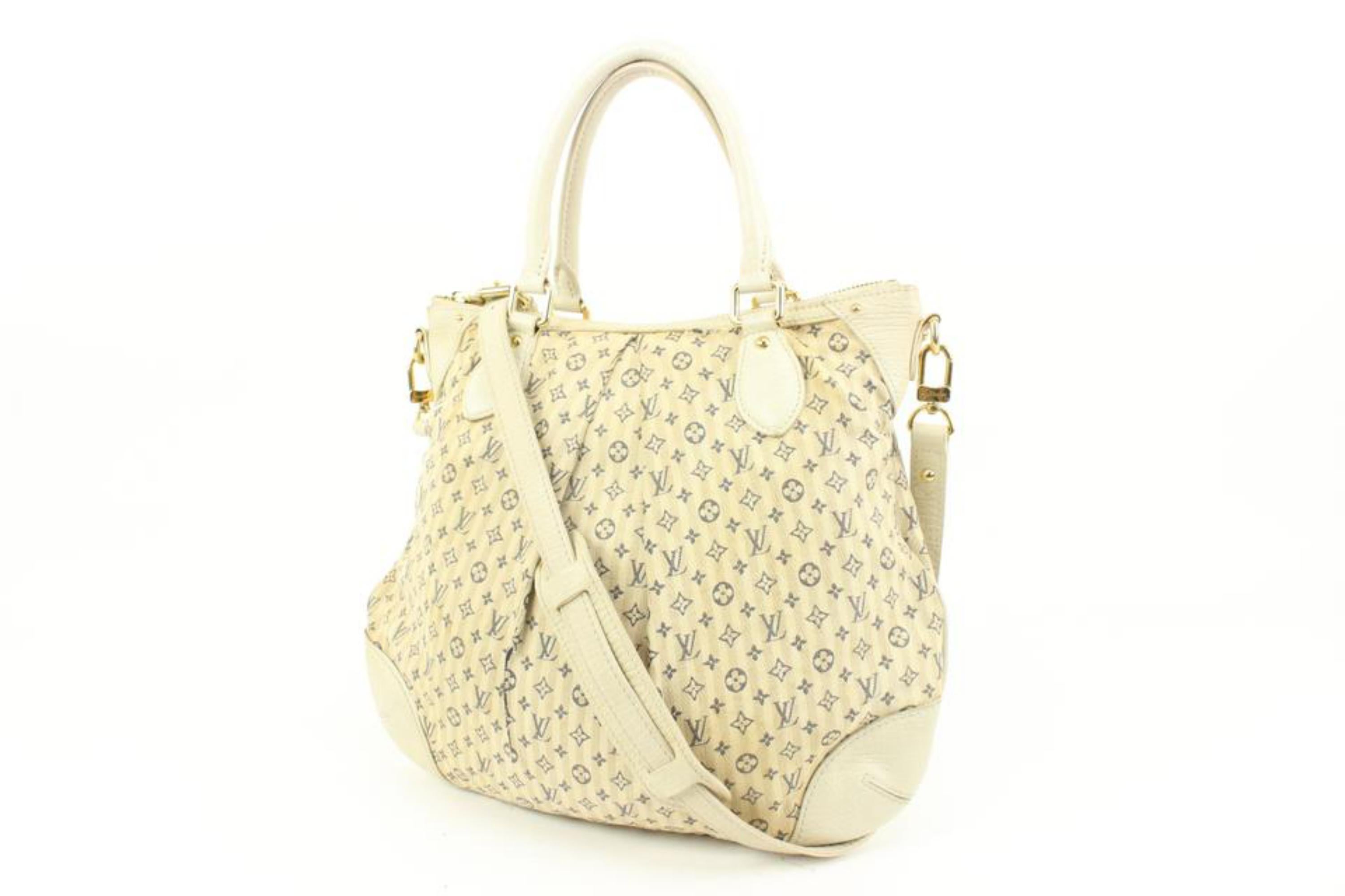 Louis Vuitton Navy x Ivory Monogram Mini Lin Croisette Marina PM 2way Hobo 3lz425s
Date Code/Serial Number: SR4057
Made In: France
Measurements: Length:  14