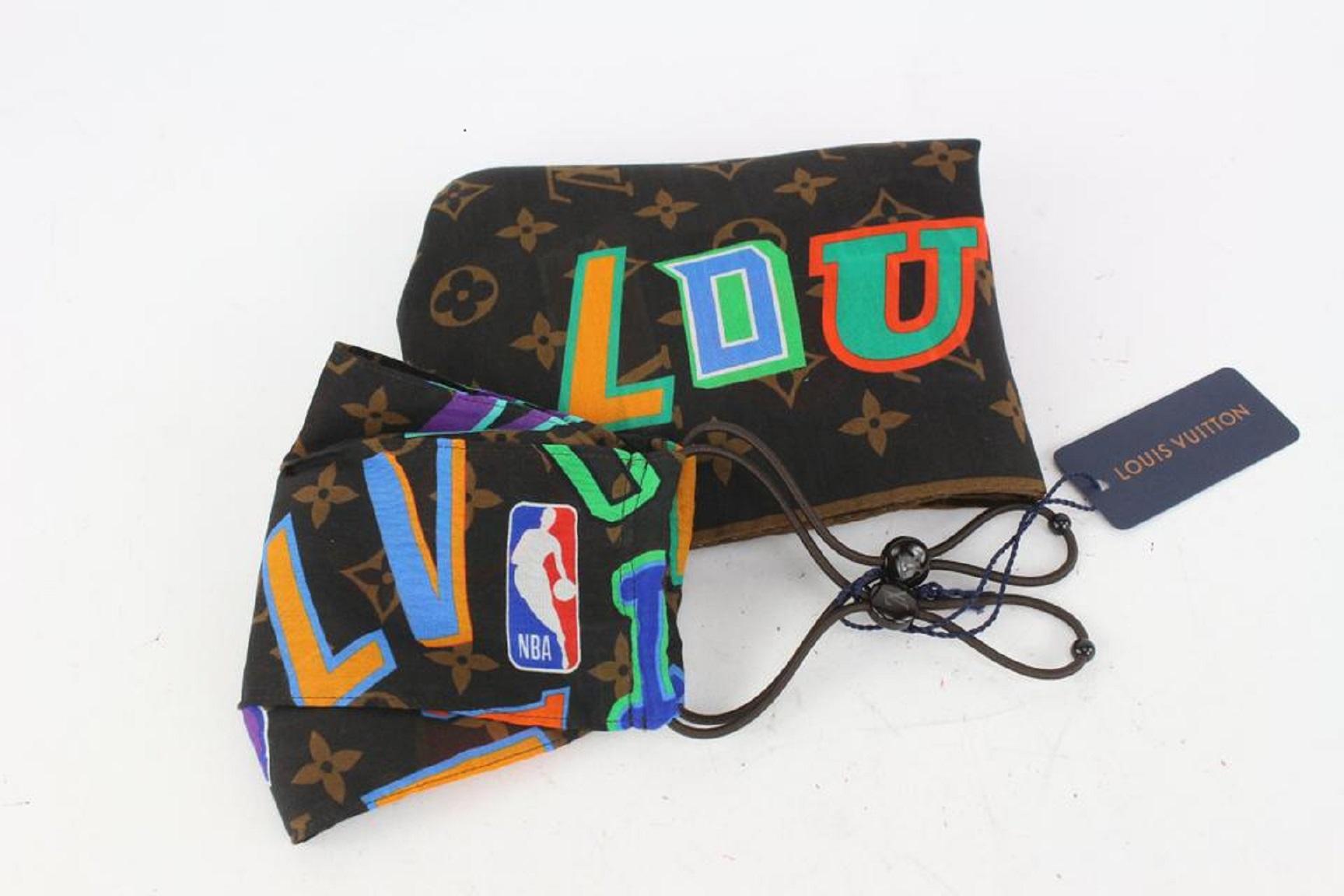Black Louis Vuitton NBA Monogram Mask and Bandana Set 34lvs722 For Sale