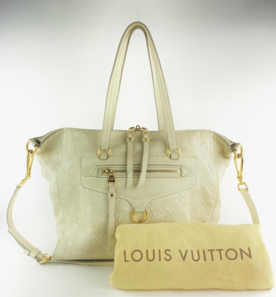 Louis Vuitton Neige Ivory Empreinte Leather Lumineuse PM 2way Bag 29LV713 In Good Condition For Sale In Dix hills, NY