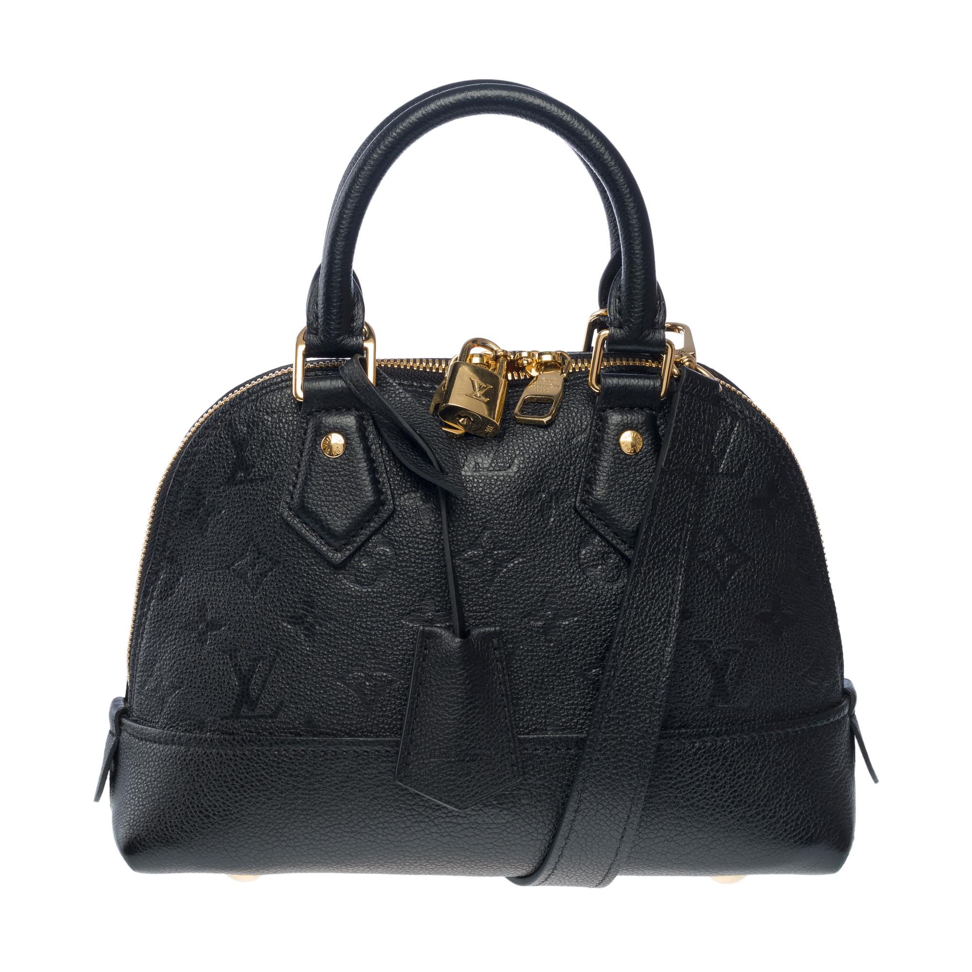 Louis Vuitton Néo Alma handbag strap in black monogram calf leather , GHW In Good Condition For Sale In Paris, IDF