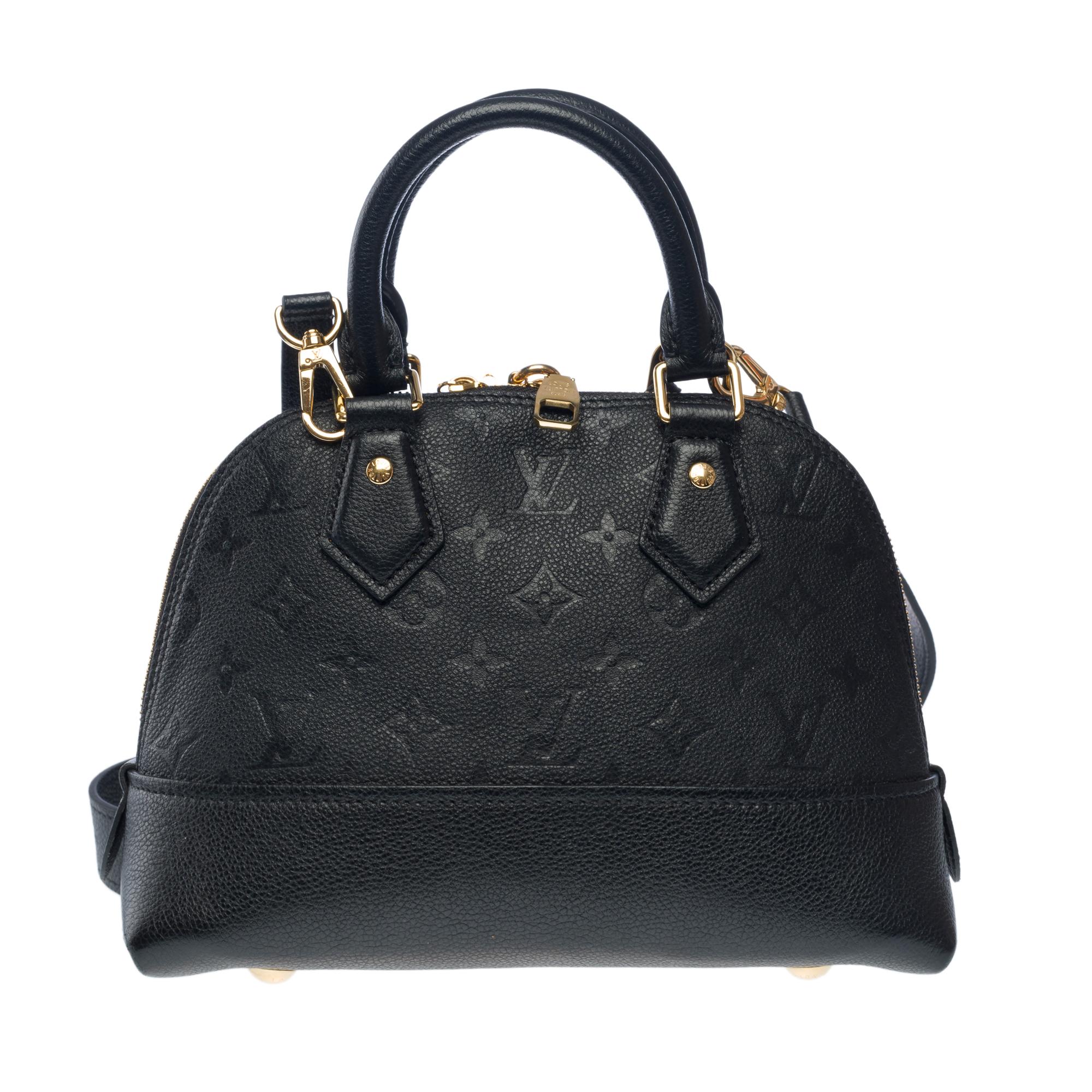 Women's Louis Vuitton Néo Alma handbag strap in black monogram calf leather , GHW For Sale