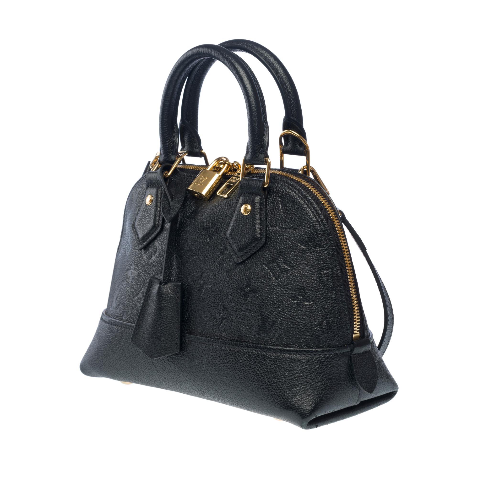 Louis Vuitton Néo Alma handbag strap in black monogram calf leather , GHW For Sale 1