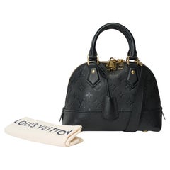 Used Louis Vuitton Néo Alma handbag strap in black monogram calf leather , GHW