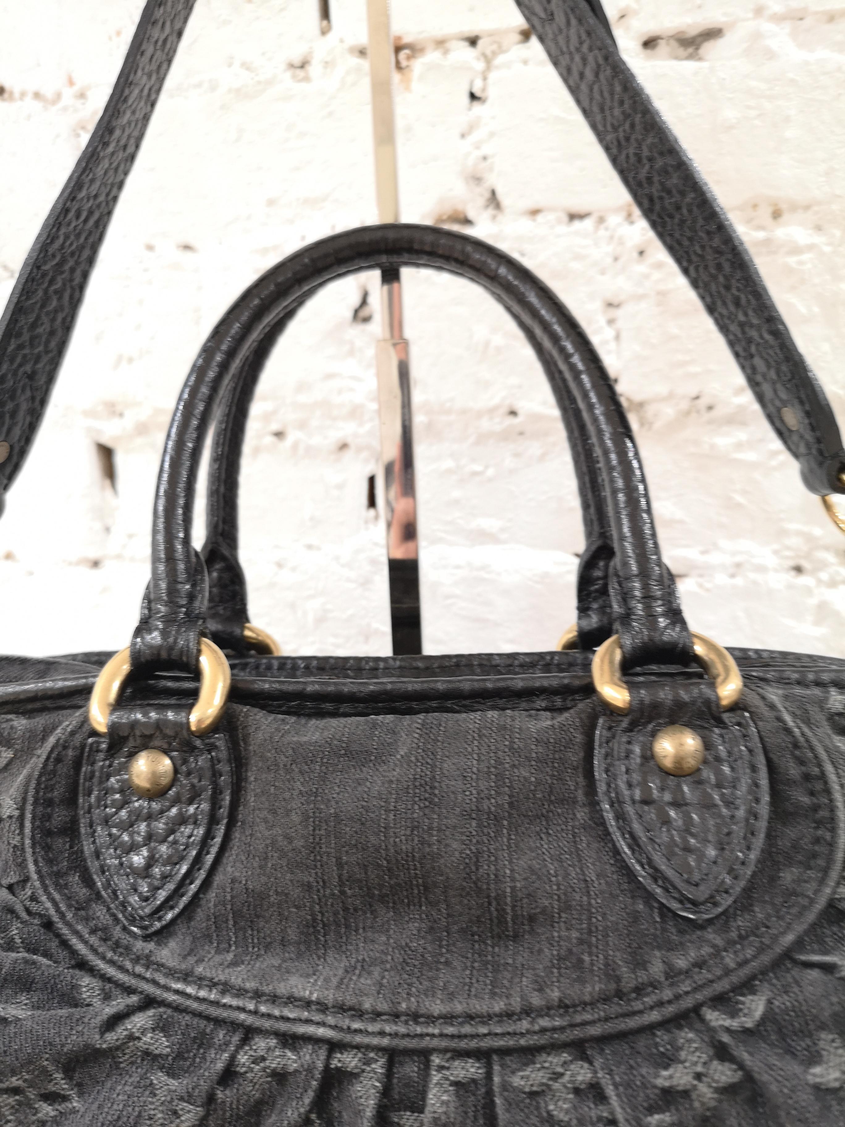 Louis Vuitton Neo Cabby Gm Black Denim Monogram Shoulder Handle Bag 2