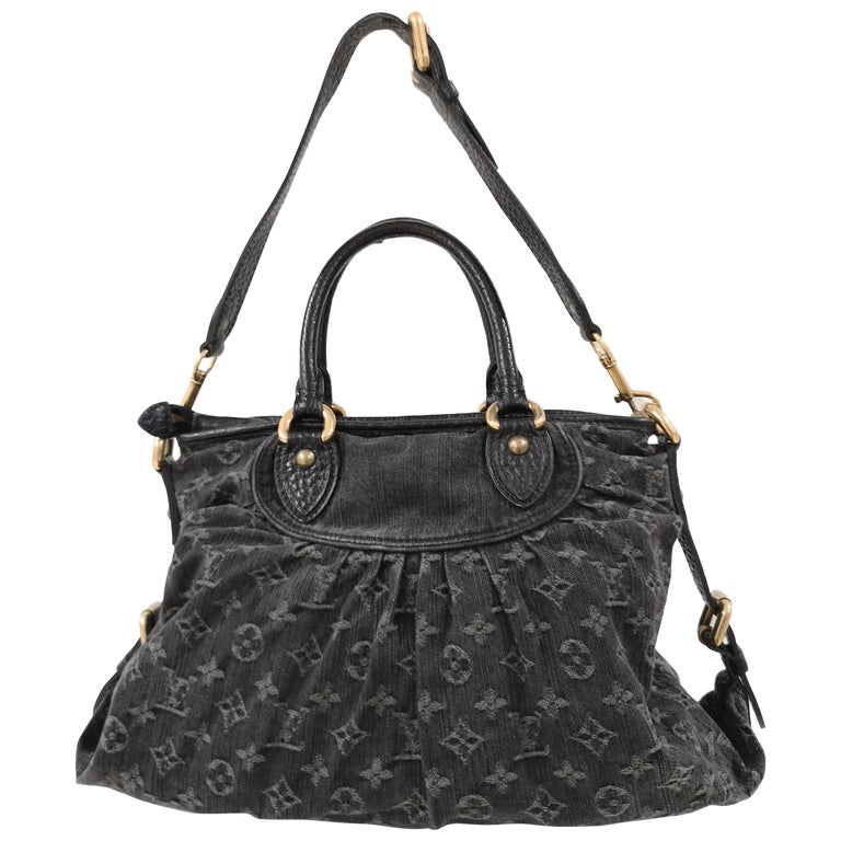 Louis Vuitton Neo Cabby Gm Black Denim Monogram Shoulder Handle Bag at ...