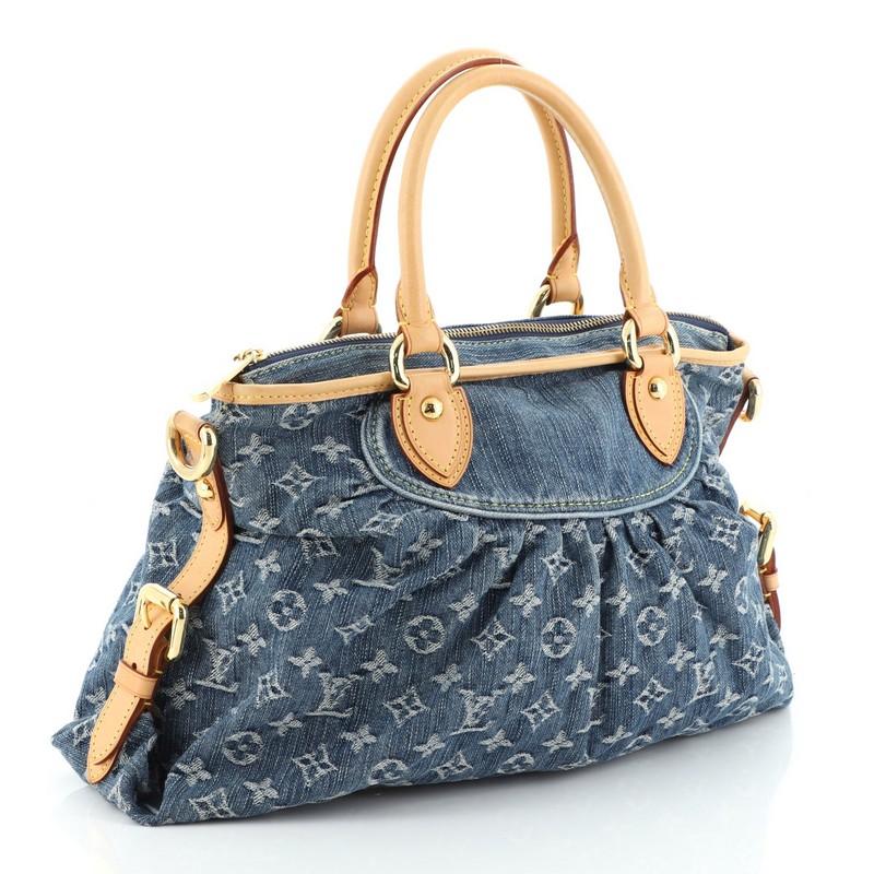 Gray Louis Vuitton Neo Cabby Handbag Denim MM