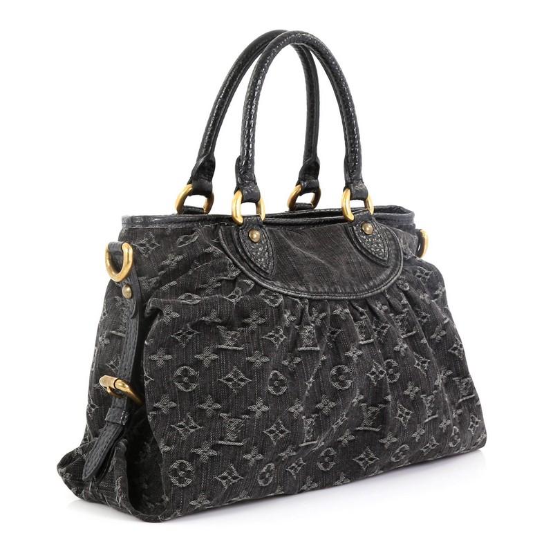 Black Louis Vuitton Neo Cabby Handbag Denim MM