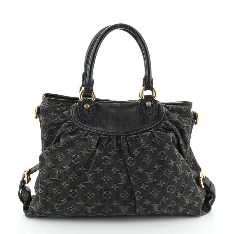 Black Louis Vuitton Neo Cabby Handbag Denim MM