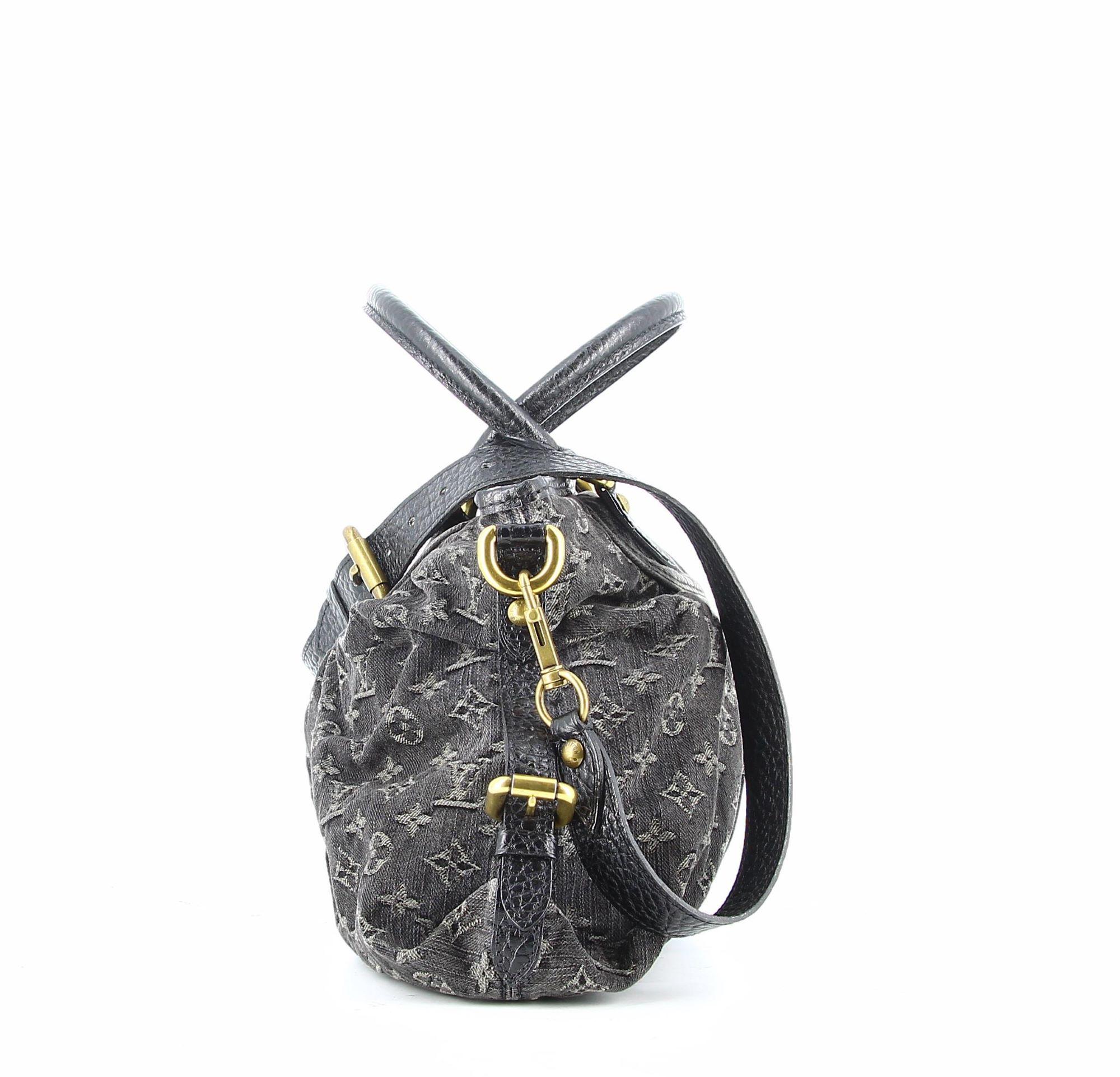 louis vuitton black denim bag