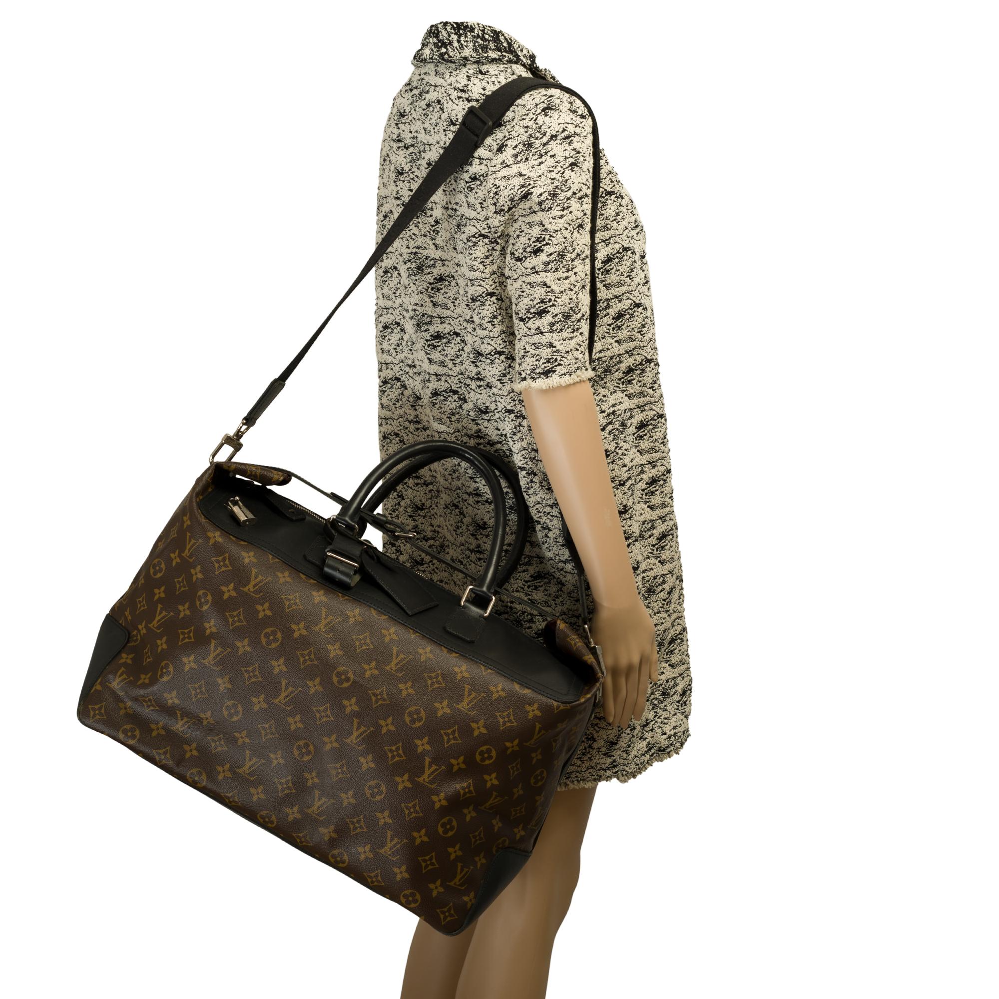 Louis Vuitton Neo Greenwich Macassar travel bag in brown canvas, silver hardware 4
