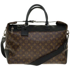 Louis Vuitton Neo Greenwich Macassar travel bag in brown canvas, silver hardware