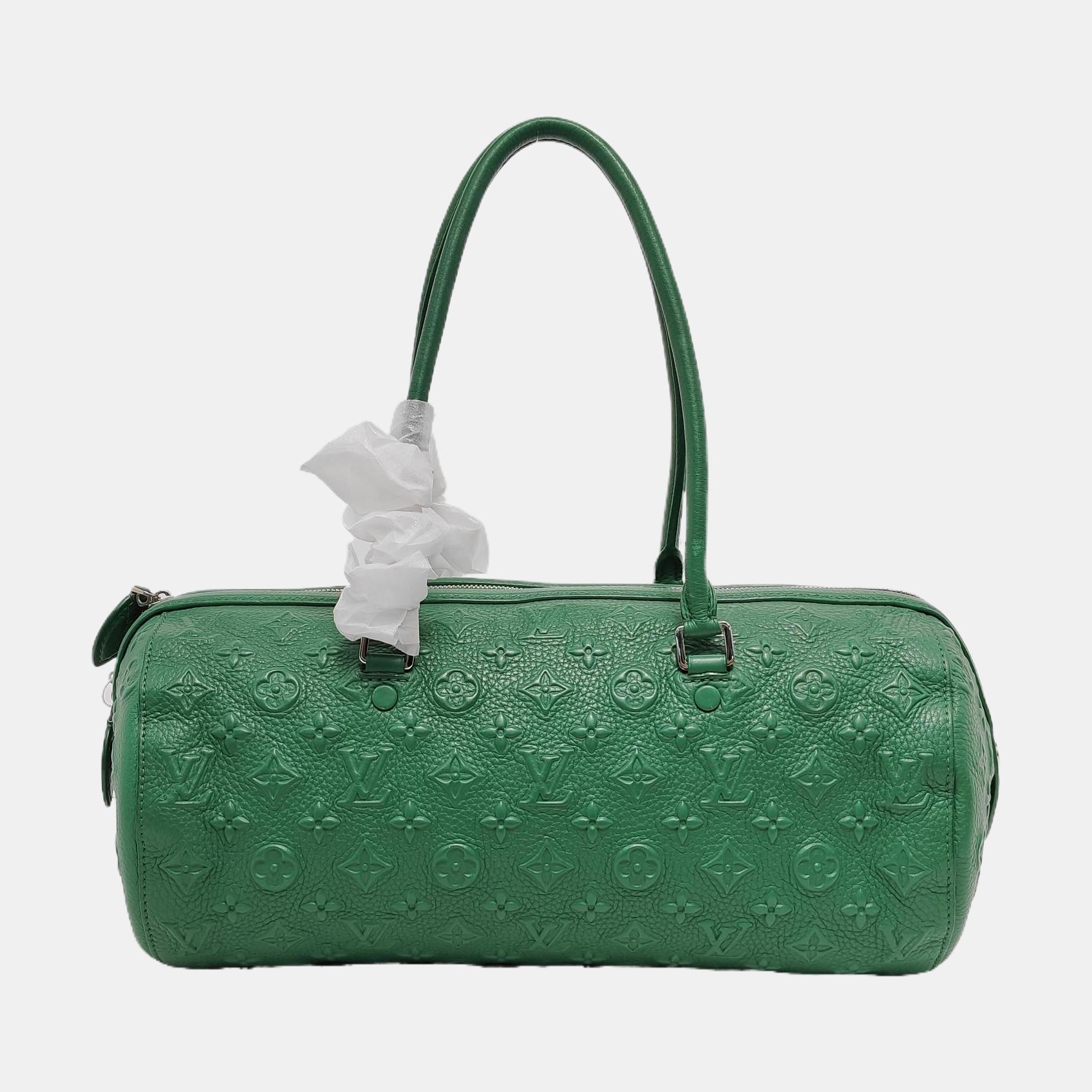Donna Louis Vuitton Neo Papillon Rivelazione GM Borsa a tracolla in pelle verde con tracolla in vendita