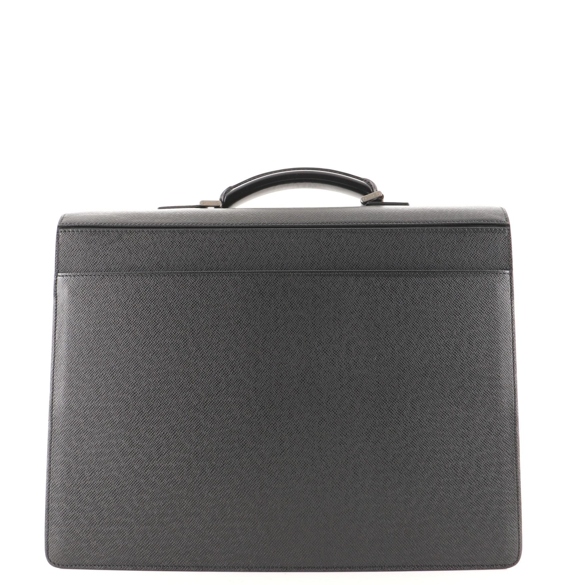 Black Louis Vuitton Neo Robusto 2 Briefcase Taiga Leather