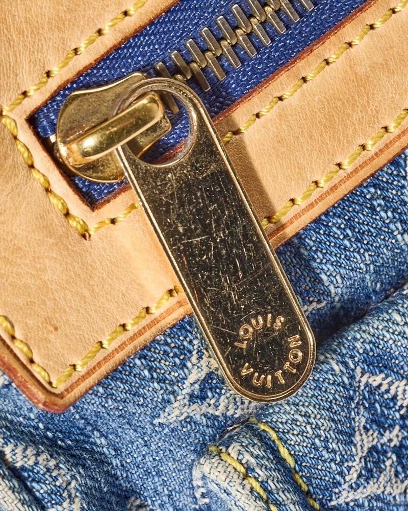 Louis Vuitton Neo Speedy 30 Denim Monogram Azzurro Borsa a mano en vente 5