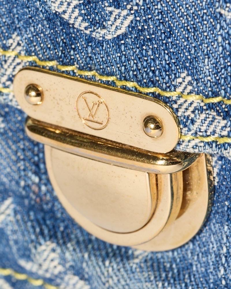 Louis Vuitton Neo Speedy 30 Denim Monogram Azzurro Borsa a mano en vente 7