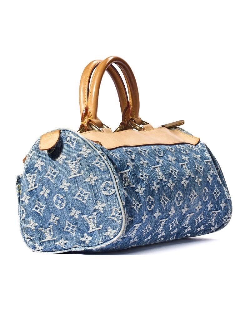 Louis Vuitton Neo Speedy 30 Denim Monogram Azzurro Borsa a mano Excellent état - En vente à Torre Del Greco, IT