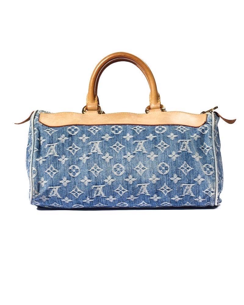 Louis Vuitton Neo Speedy 30 Denim Monogram Azzurro Borsa a mano Pour femmes en vente