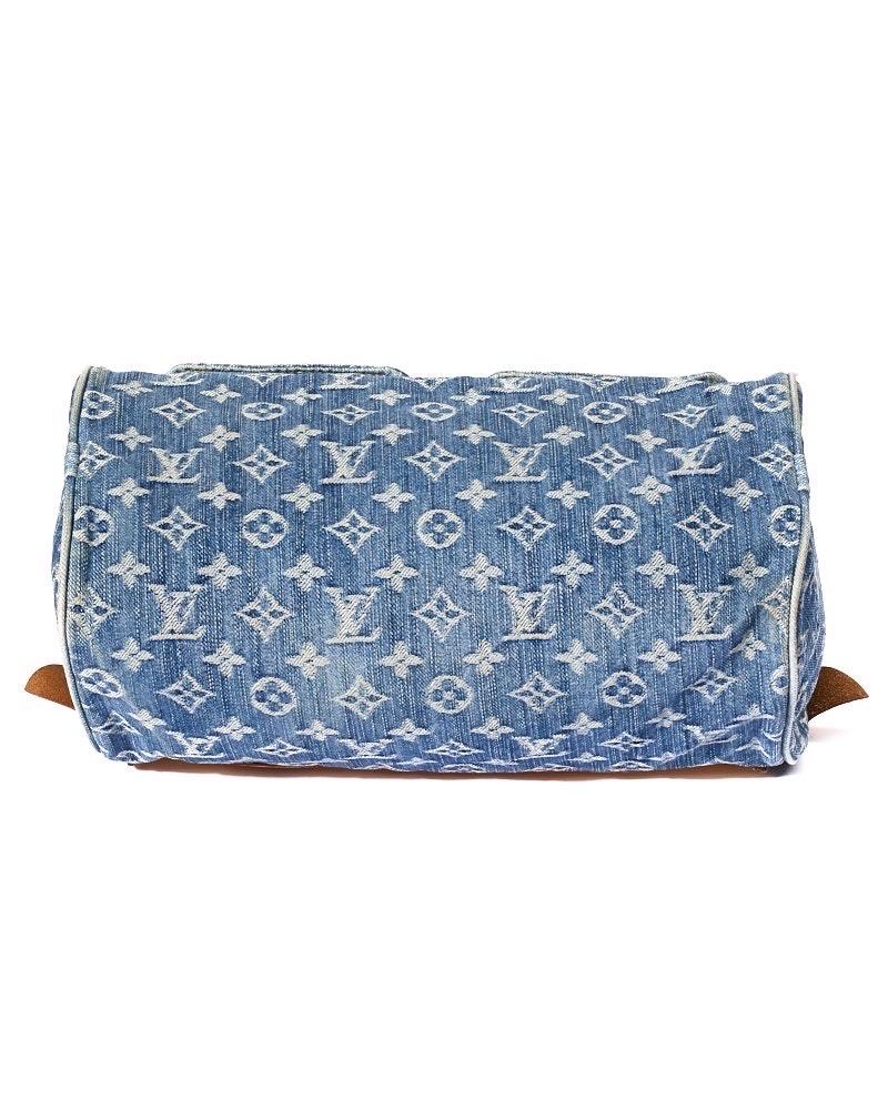 Louis Vuitton Neo Speedy 30 Denim Monogram Azzurro Borsa a mano en vente 1