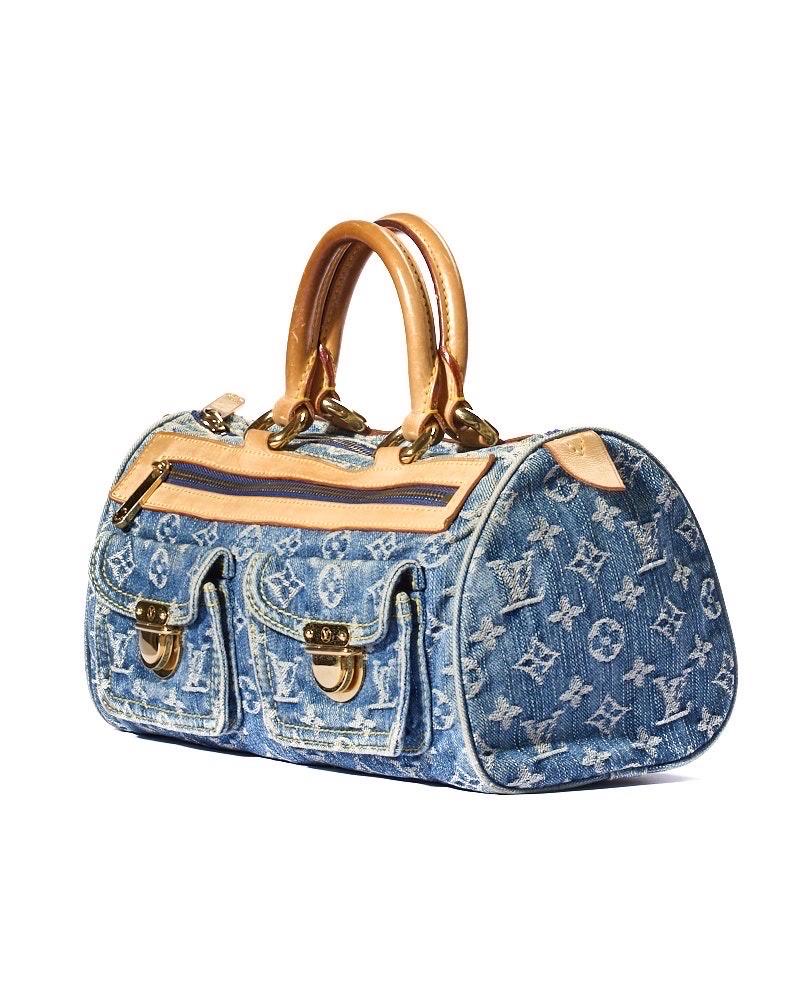 Louis Vuitton Neo Speedy 30 Denim Monogram Azzurro Borsa a mano en vente 2