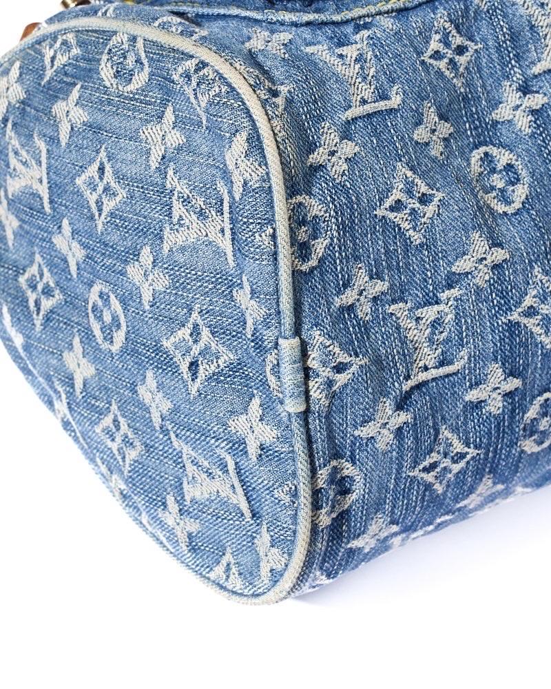 Louis Vuitton Neo Speedy 30 Denim Monogram Azzurro Borsa a mano en vente 4