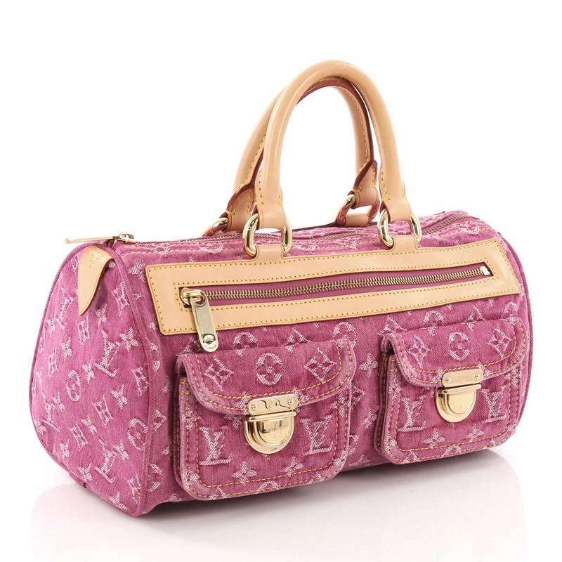 Pink Louis Vuitton Neo Speedy Bag Denim