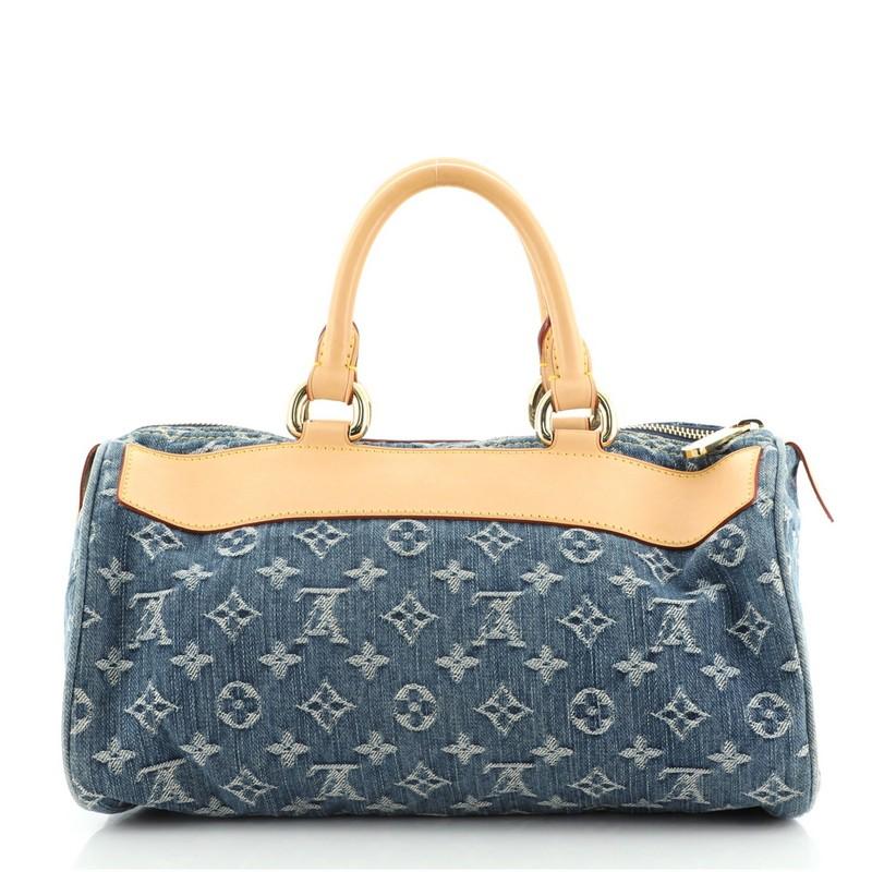Gray Louis Vuitton Neo Speedy Bag Denim