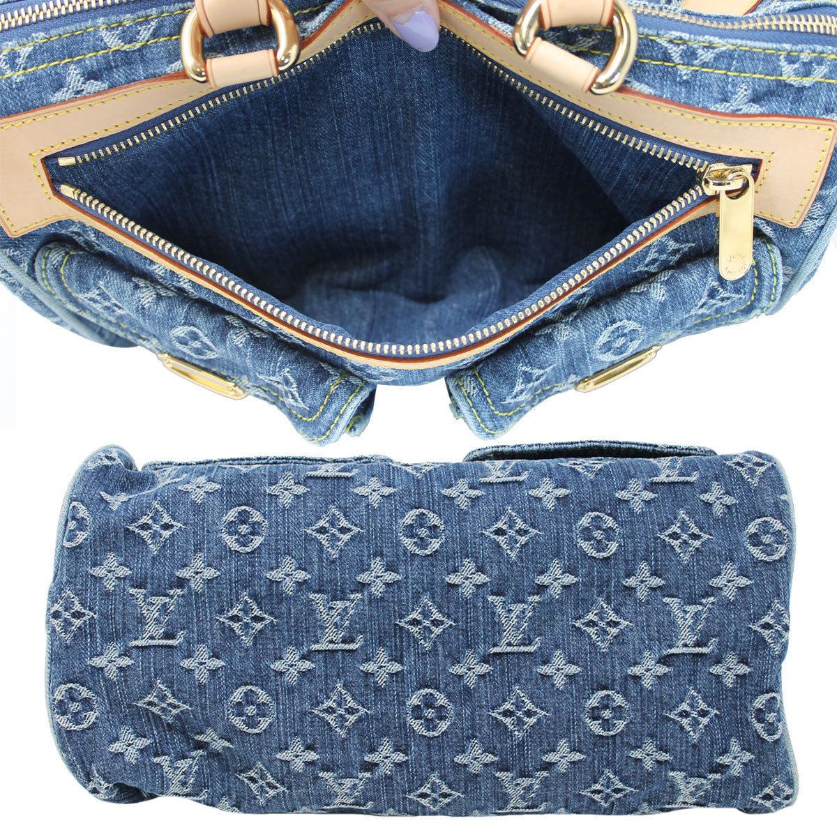 Louis Vuitton Neo Speedy Denim Monogram Handbag With Dust Bag 1