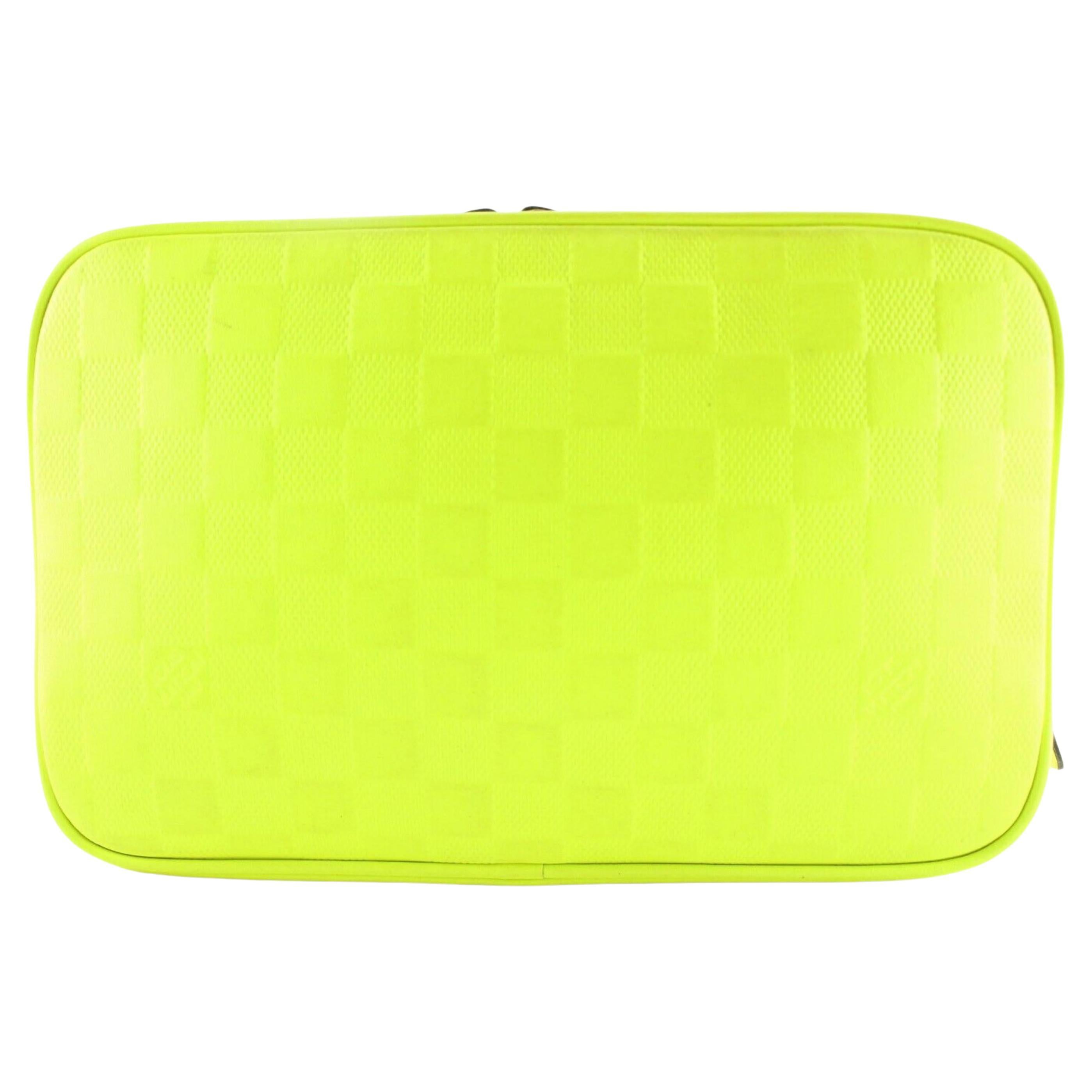 Louis Vuitton Neon Green Damier Infini Leather Trousse Cosmetic Pouch 5LK0223