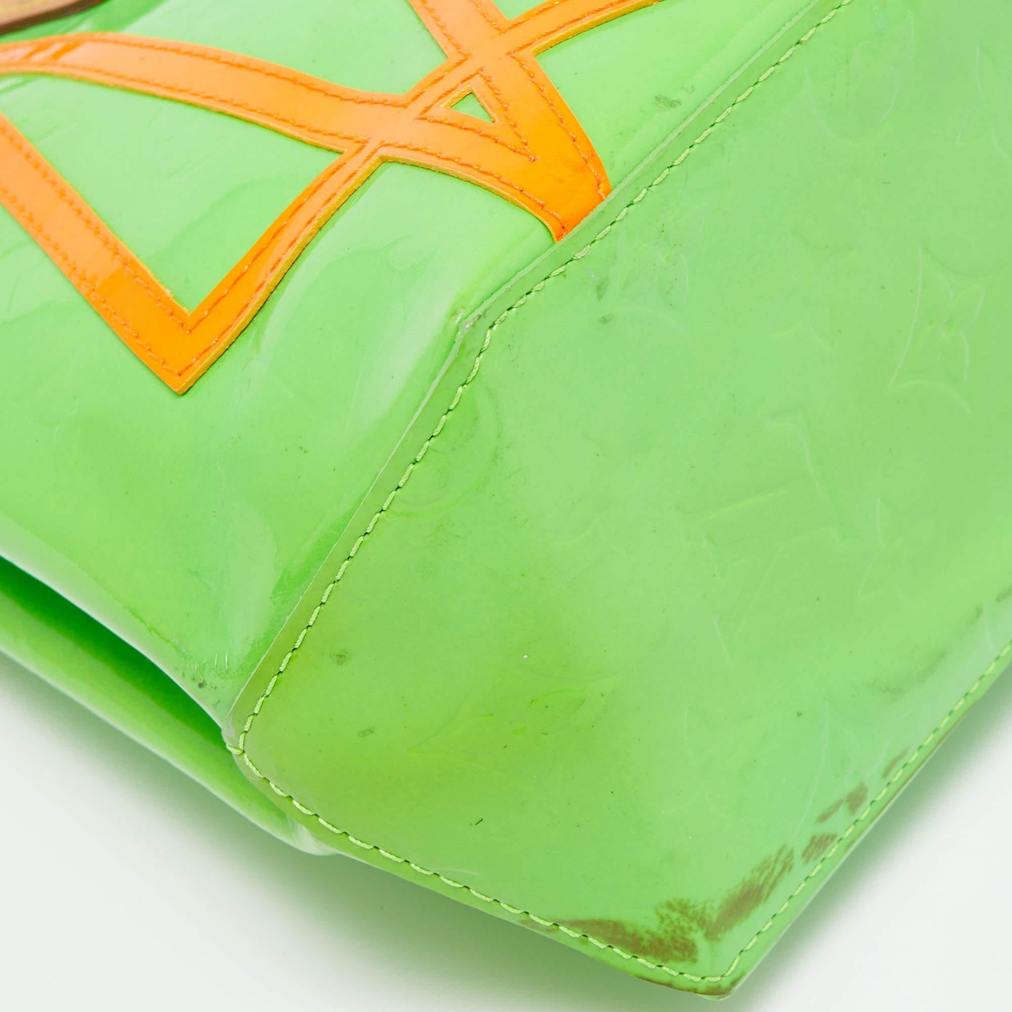 Louis Vuitton Neon Green Monogram Vernis Robert Wilson Reade PM Bag 2