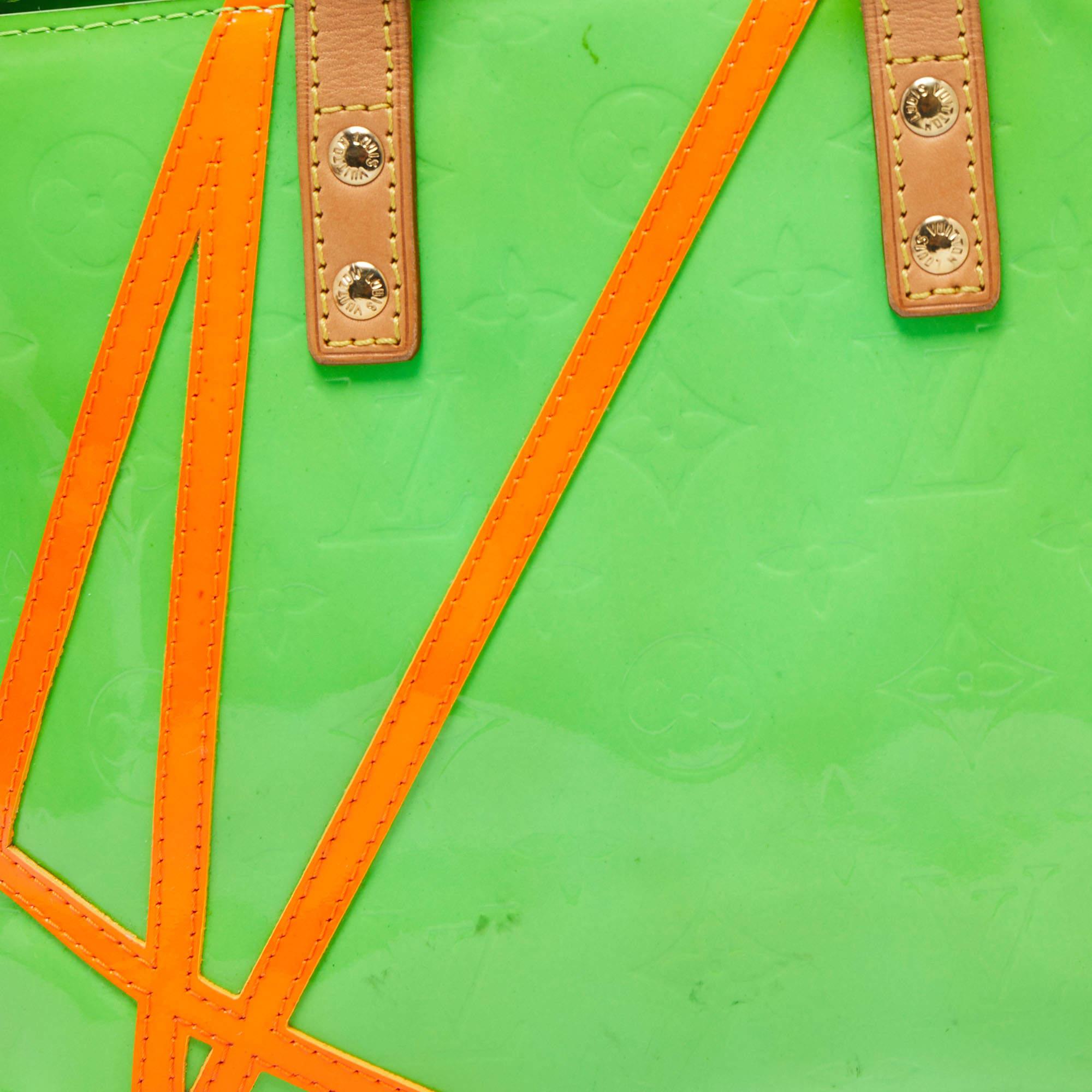 Louis Vuitton Neon Green Monogram Vernis Robert Wilson Reade PM Bag 3