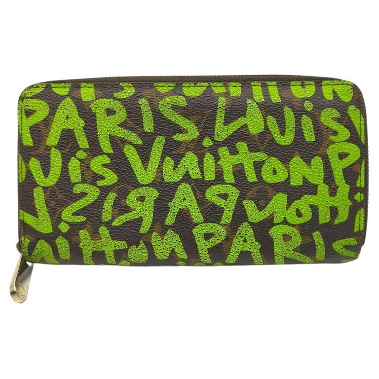Louis Vuitton Neon Green Stephen Sprouse Graffiti Long Zippy Wallet Zip  Around For Sale at 1stDibs
