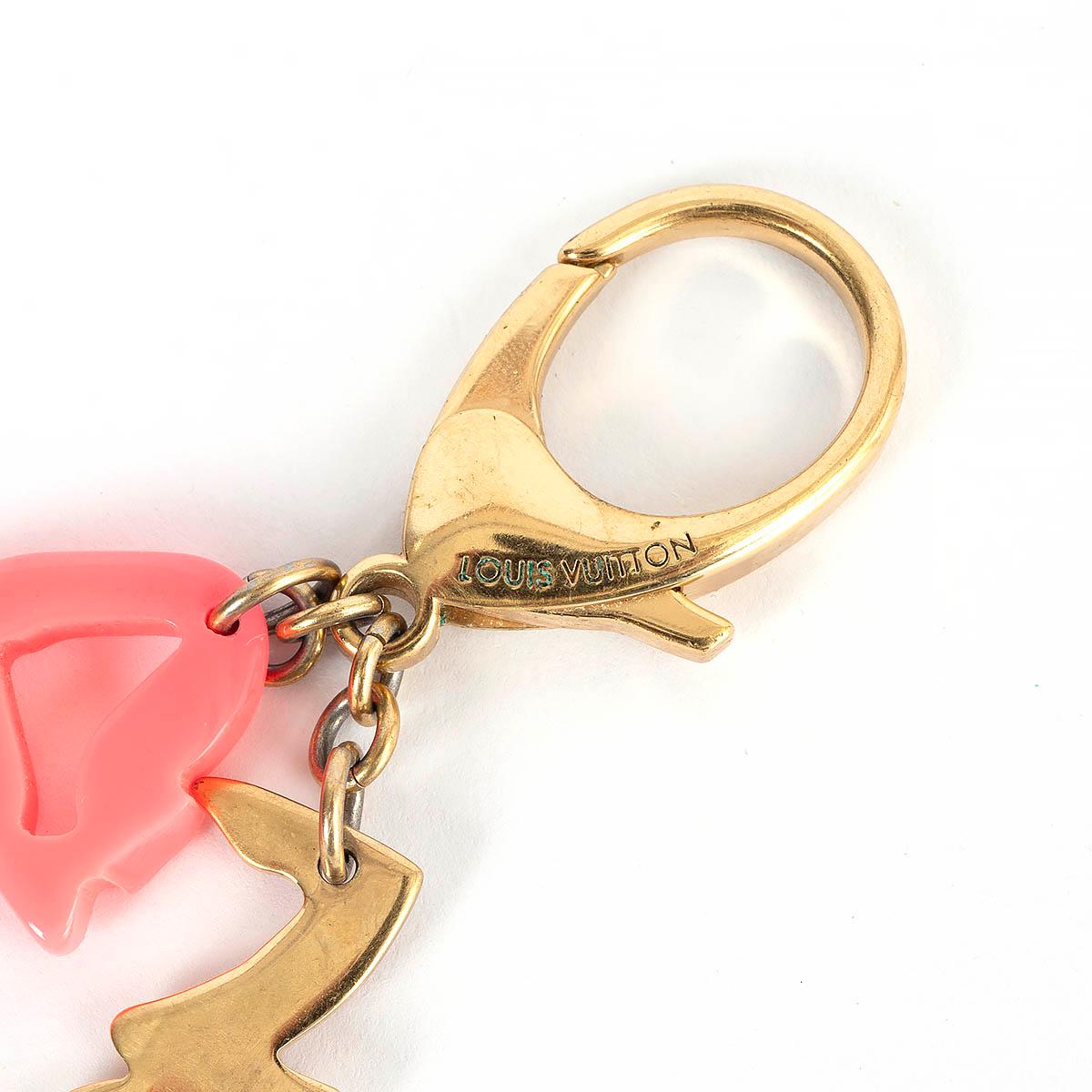Beige LOUIS VUITTON neon pink & gold STEPHEN SPROUSE GRAFFITI Keyring Keychain For Sale