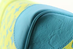 Louis Vuitton Neon Yellow Blue Monogram Playground Keepall Bandouliere 504Lk0228