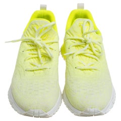Louis Vuitton Neon Yellow Knit Fabric V.N.R Sneakers Size 41