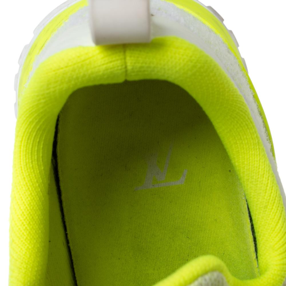Green Louis Vuitton Neon Yellow Knit Fabric V.N.R Sneakers Size 41