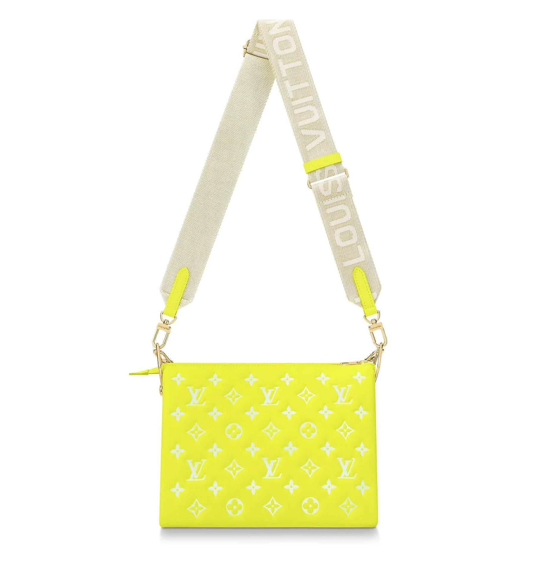 louis vuitton neon yellow bag